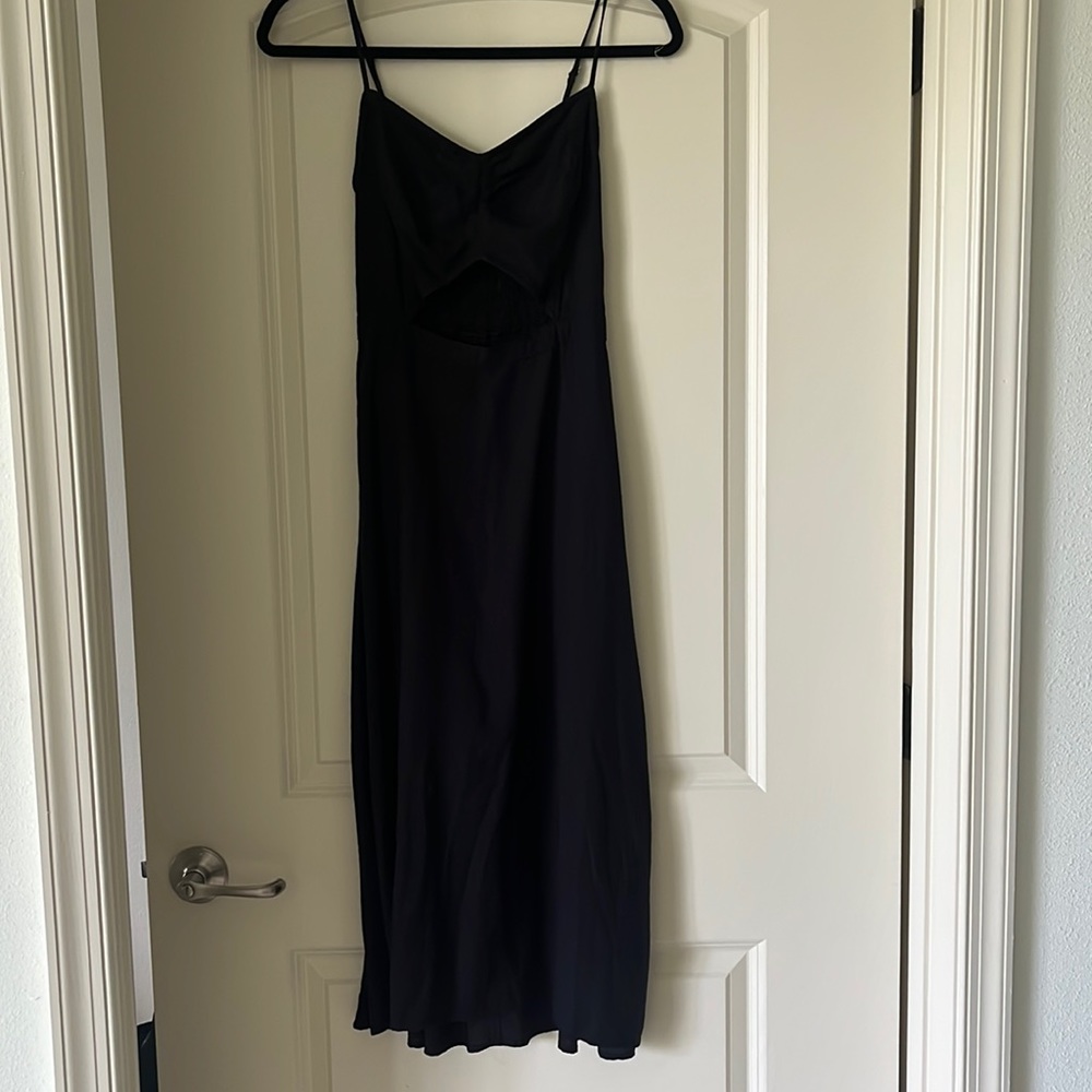 Black midi cut out dress